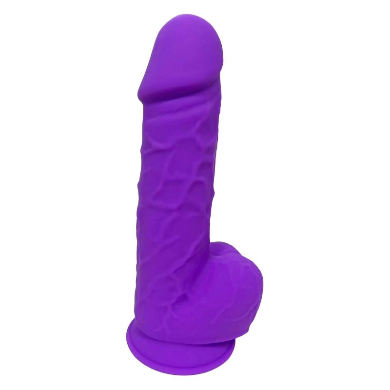 REAL LOVE DILDO WITH BALLS 8.5INCH PURPLE